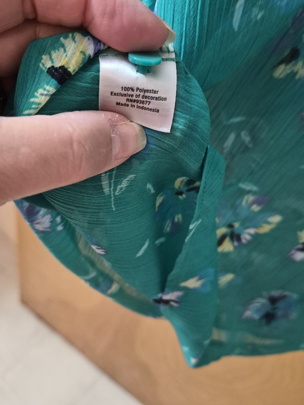 St. John's Bay Teal Floral Blouse